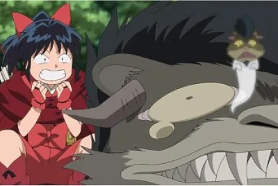 moroha se alegra por la cabeza de totetsu hanyo no yashahime