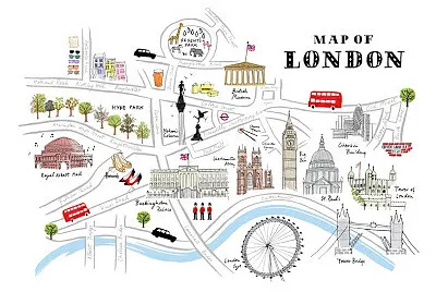 פאזל של London illustrated map