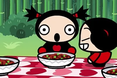 pucca mira a garu asustado pucca