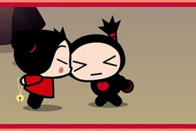 pucca besa a garu gracias a una campana pucca