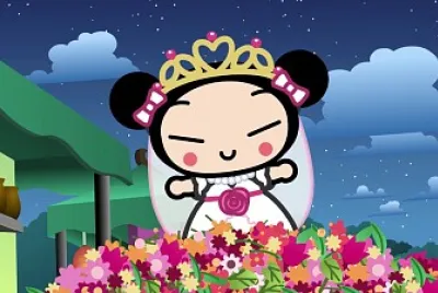 pucca busca a garu en las flores pucca