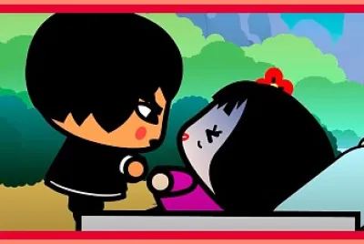 abyo se acerca a ching que esta enferma pucca
