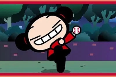 pucca piensa lanzar un huevo magico pucca