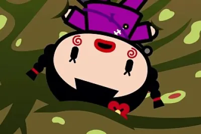 ching empieza a girar en el estomago de una planta carnivora pucca