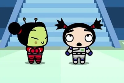 pucca mira a garu confundido pucca