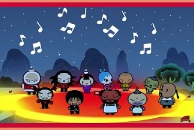la aldea sooga empieza a bailar pucca