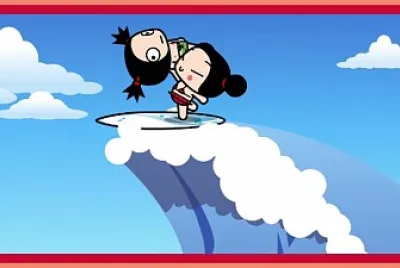 pucca hace poses con garu pucca