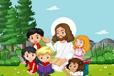 JESUS CON NIÑOS jigsaw puzzle