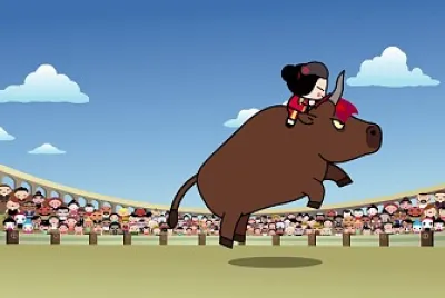 pucca monta a un toro pucca