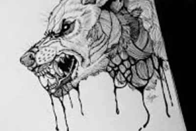 wolf zombie drawing