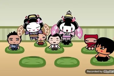 פאזל של abyo ve a ching y pucca volando pucca