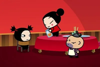 pucca va a tomar algo para hacerse chiquita pucca