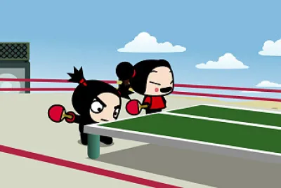 garu y pucca se preparan para jugar pucca
