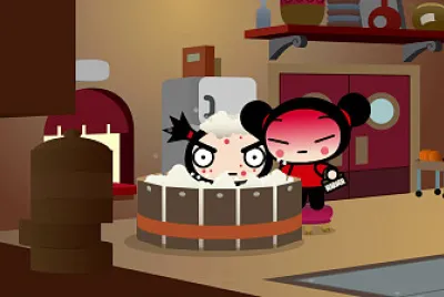 pucca trata de quitarle la varicela a garu pucca