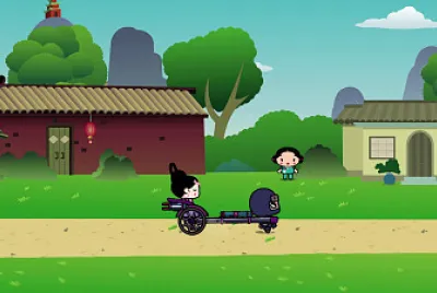 tobe corre con su carreta tranquilo pucca jigsaw puzzle
