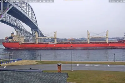 mv Federal Cedar under the Blue Water Bridge