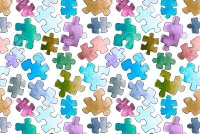 פאזל של pieces of puzzle watercolor