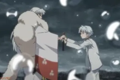 towa y sesshomaru agarran a colmillo sagrado hanyo no yashahime jigsaw puzzle