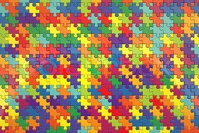 3d render of colorful jigsaw