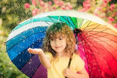 Little girl with umbrella