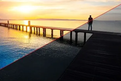 Paisagem ponte e mar