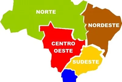 Mapa do Brasil e suas Regiões