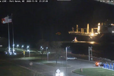  "saltie  " Jamno northbound into Lake Huron, Night, Pilot Boat