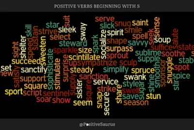 positive verbs that start with s
