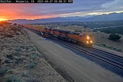 Sun Rises on BNSF at  "Cajon Pass "