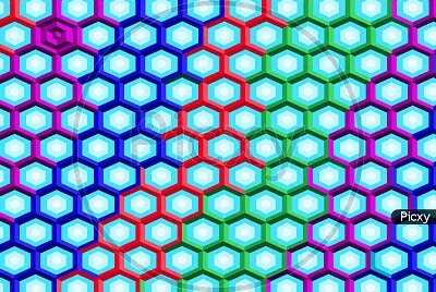 multicolor hexagon grid