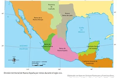 División territorial de Nueva España.