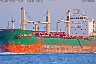  "saltie " Labradore, northbound into Lake Huron