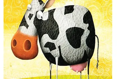 cuero negro vaca blanca