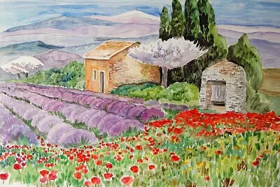 Aquarelle lavandes et coquelicots jigsaw puzzle