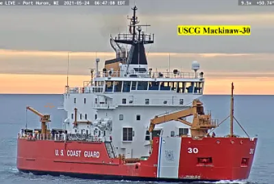 USCG Mackinaw-30 southbound from Lake Huron