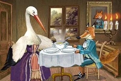 Renard et Cigogne