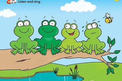 Four frogs on a tree