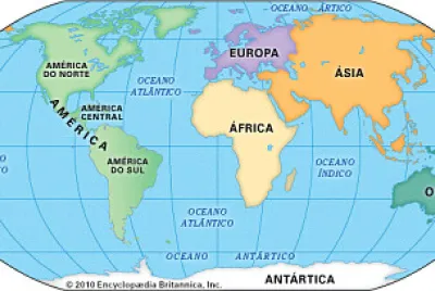 Mapa dos continentes