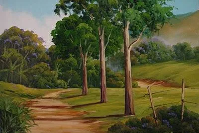 Uma pintura de uma fazenda Linda jigsaw puzzle