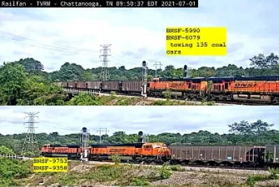 CHATT BNSF-5990, 6079, 9753, 9358 135-coal cars