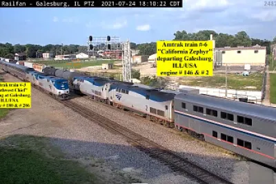 Amtrak #3(Southwest Chief) and   #6(California Zephyr) Galesburg,ILL