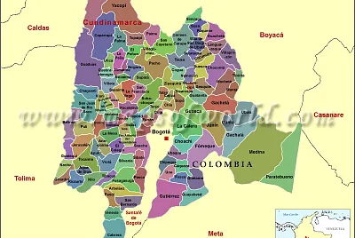 mapa politico de cundinamarca
