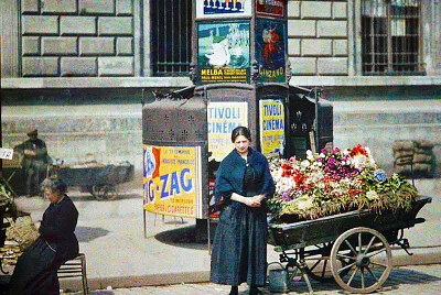 Flower vendor Paris 1914 autochrome
