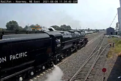 steam engine  "UP-4014 "   Tender passing Kearney,NE jigsaw puzzle
