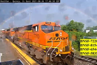Rainbow over BNSF at Quincy