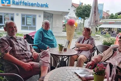 August 2021 beim Eis essen