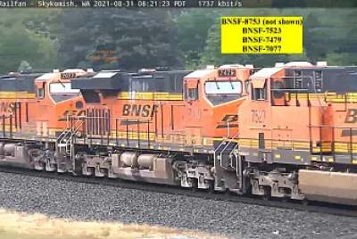 BNSF-7523, 7479,   7077 Skyomish,WA/USA