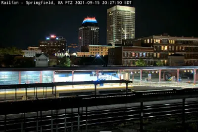 Springfield,Mass  Station at Night Amtrak