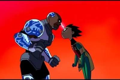 cyborg y robin van a discutir los jovenes titanes