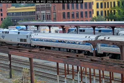 Amtrak engine #-121   #85 at Springfield,Mass/USA